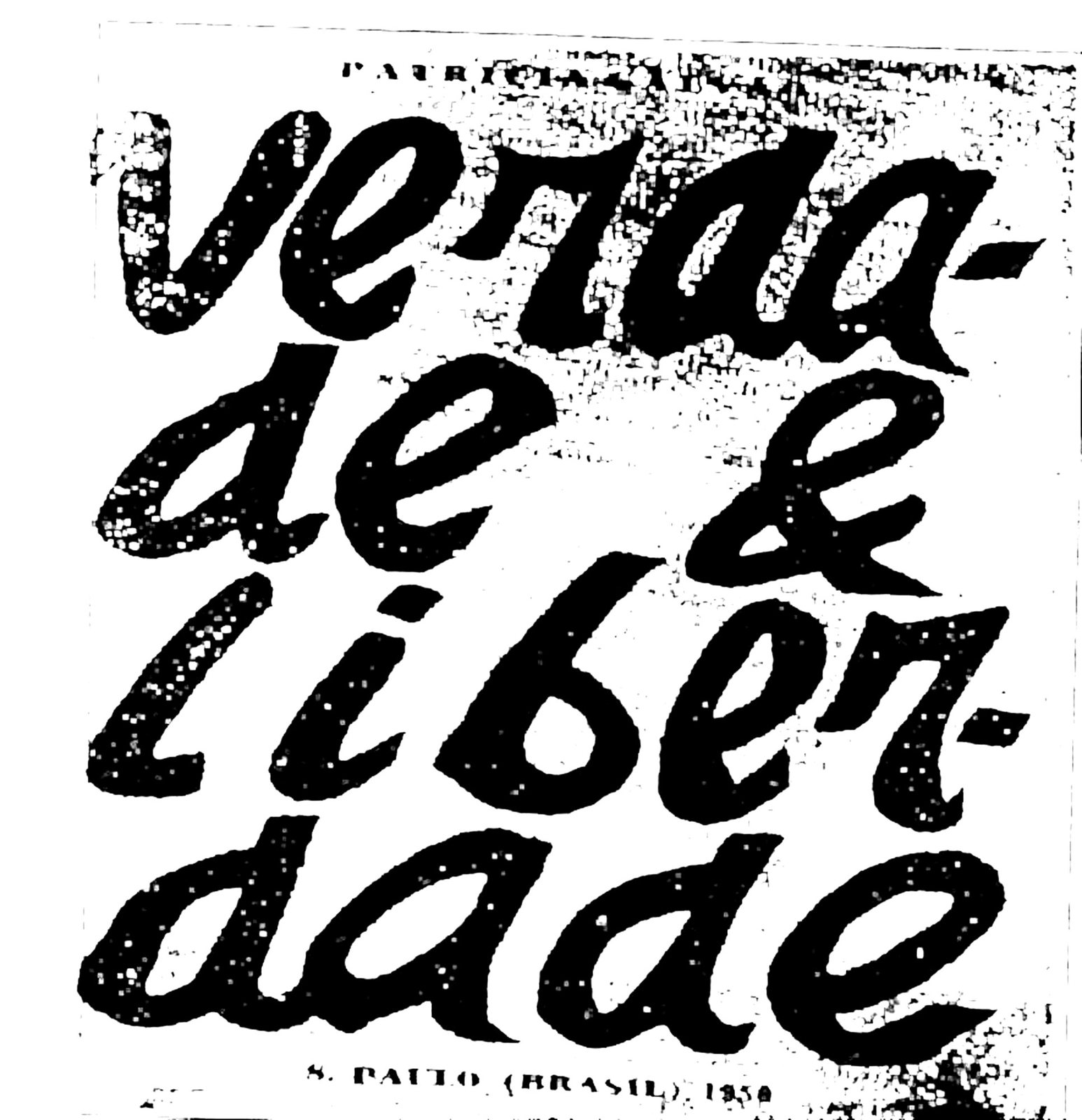 Capa de Verdade e Liberdade, panfleto eleitoral de Pagu, 1950
